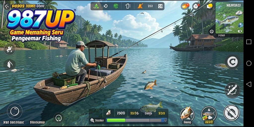 Screenshot gameplay 987UP menunjukkan pengalaman memancing yang seru dan realistis.