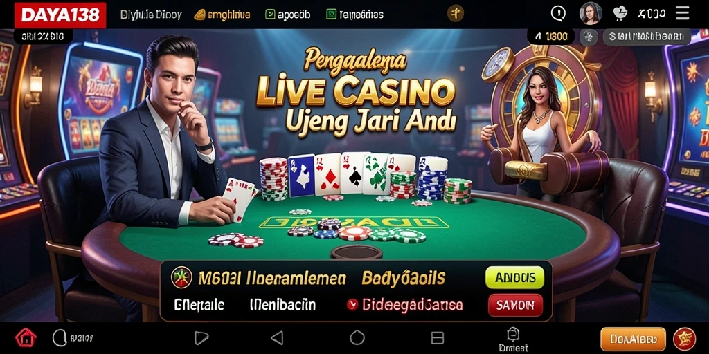 Tampilan permainan Live Casino yang nyata dan menarik.