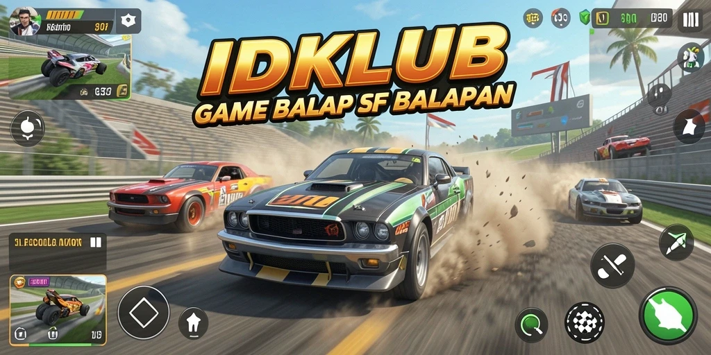 Tampilan seru dari gameplay balapan di IDKLUB.