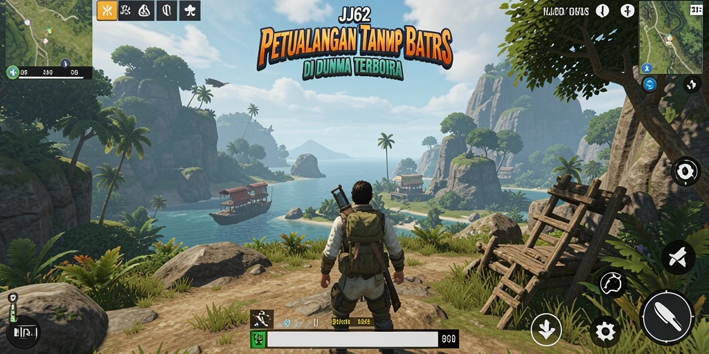 Screenshot game JJ62 menampilkan aksi seru di dunia terbuka.