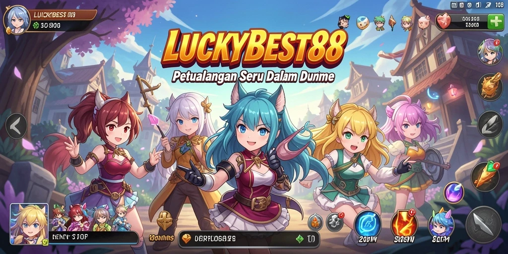 Tampilan menarik dari gameplay LUCKYBEST88 dengan karakter anime.