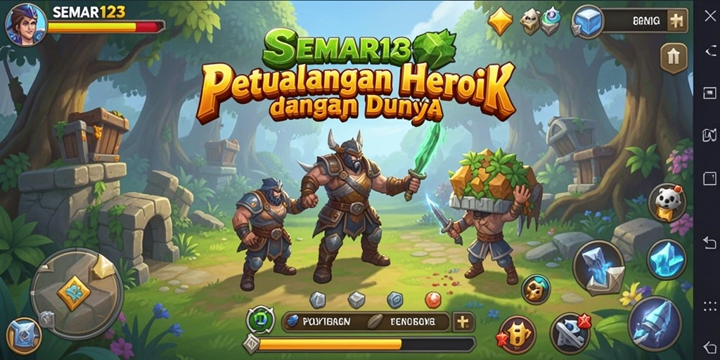 Screenshot utama menunjukkan gameplay RPG yang seru dan mendebarkan.
