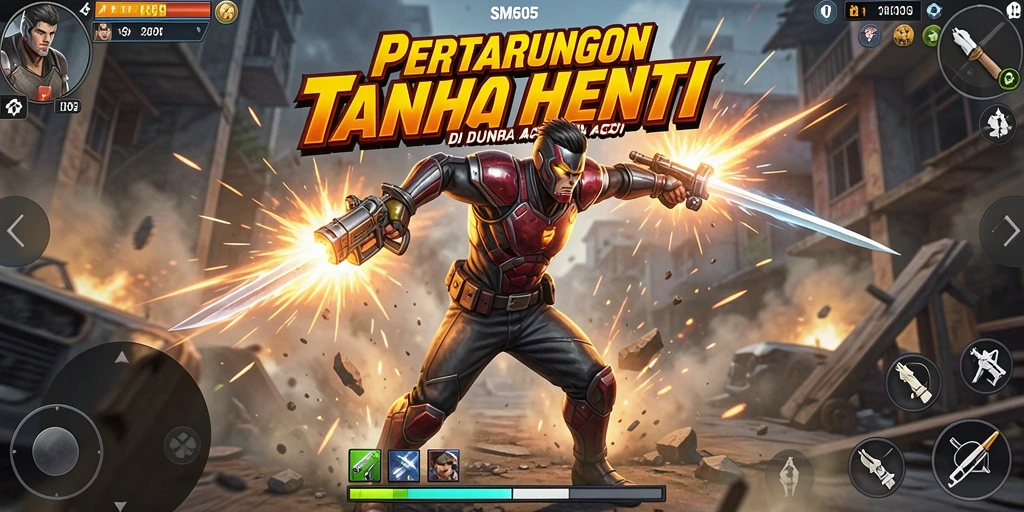 Screenshot gameplay SM605 menampilkan aksi seru dan grafis menawan.