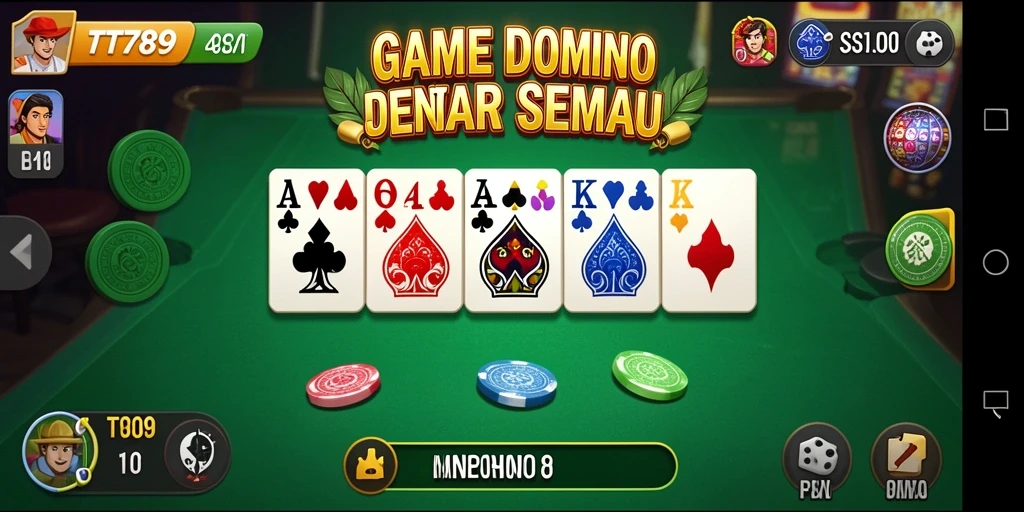 Tampilan gameplay seru dalam aplikasi TT789 Domino.
